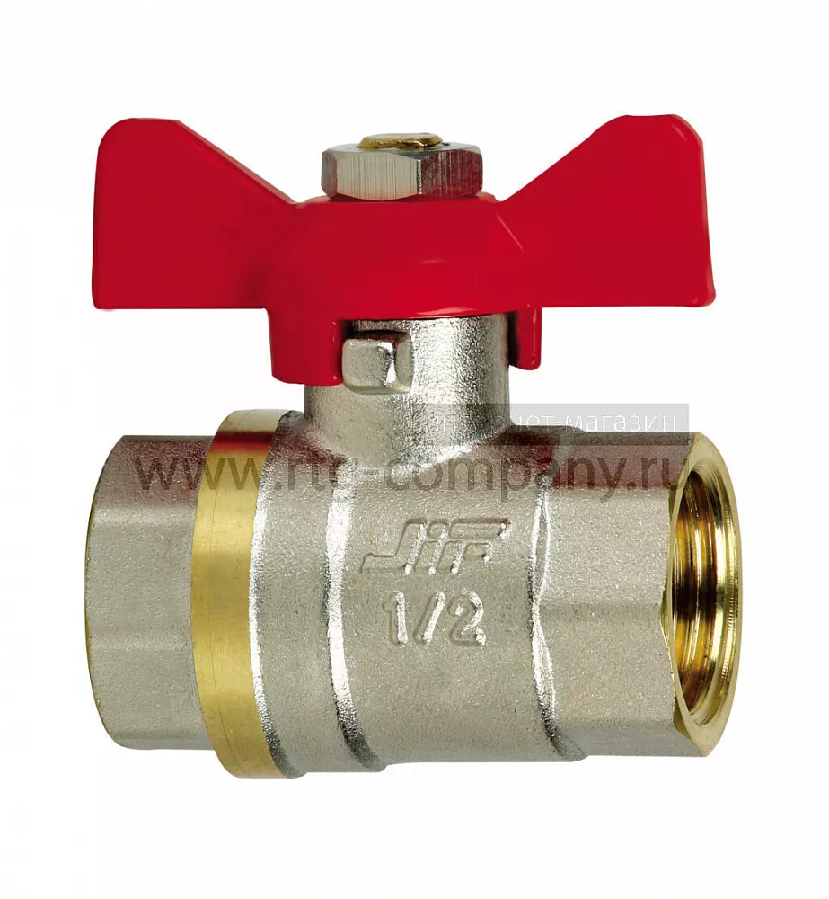 Кран шаровый "бабочка" ВВ внутренняя резьба 1/2" (JIF.354) уп 12 шт