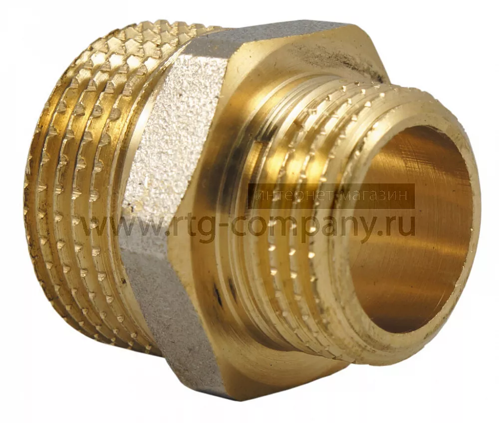 Ниппель-переходник НН наружная резьба 3/4"х1/2" (JIF 201) уп 10 шт