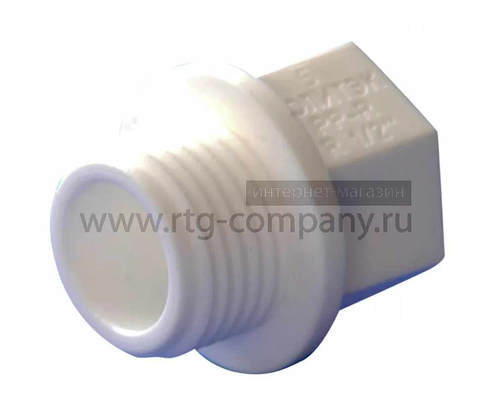 Заглушка полипропиленовая резьбовая PPRC 20x1/2" наружняя резьба, белая
